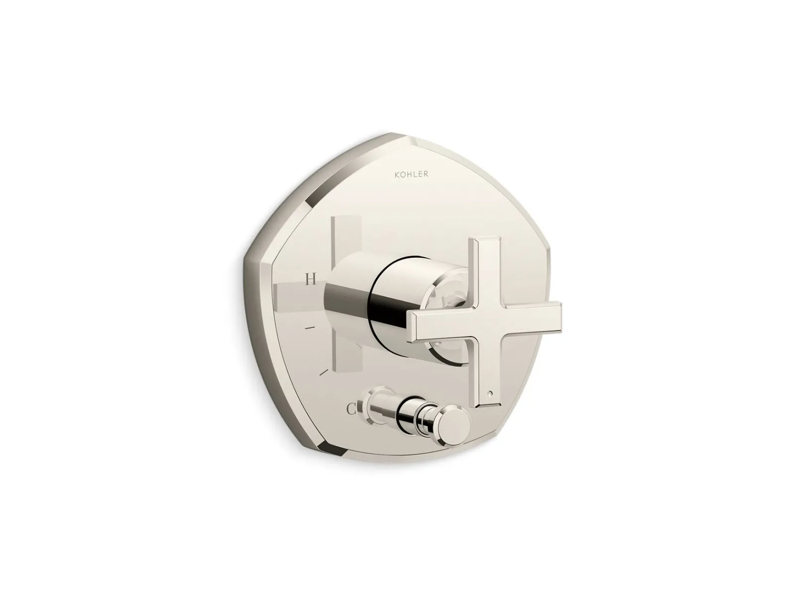 Rite-Temp® valve trim with push-button diverter and cross handle^Kohler Clearance