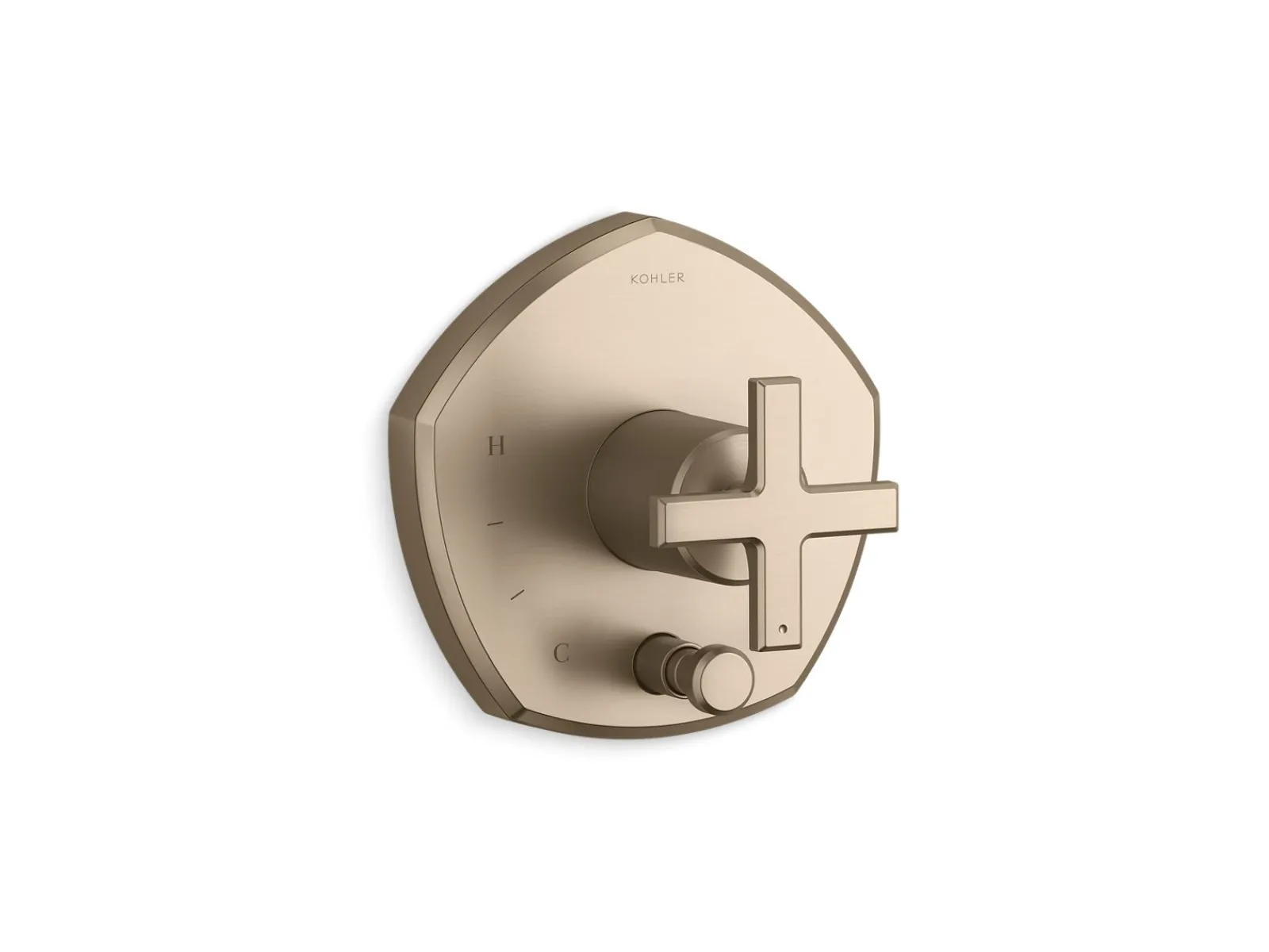 Rite-Temp® valve trim with push-button diverter and cross handle^Kohler Clearance