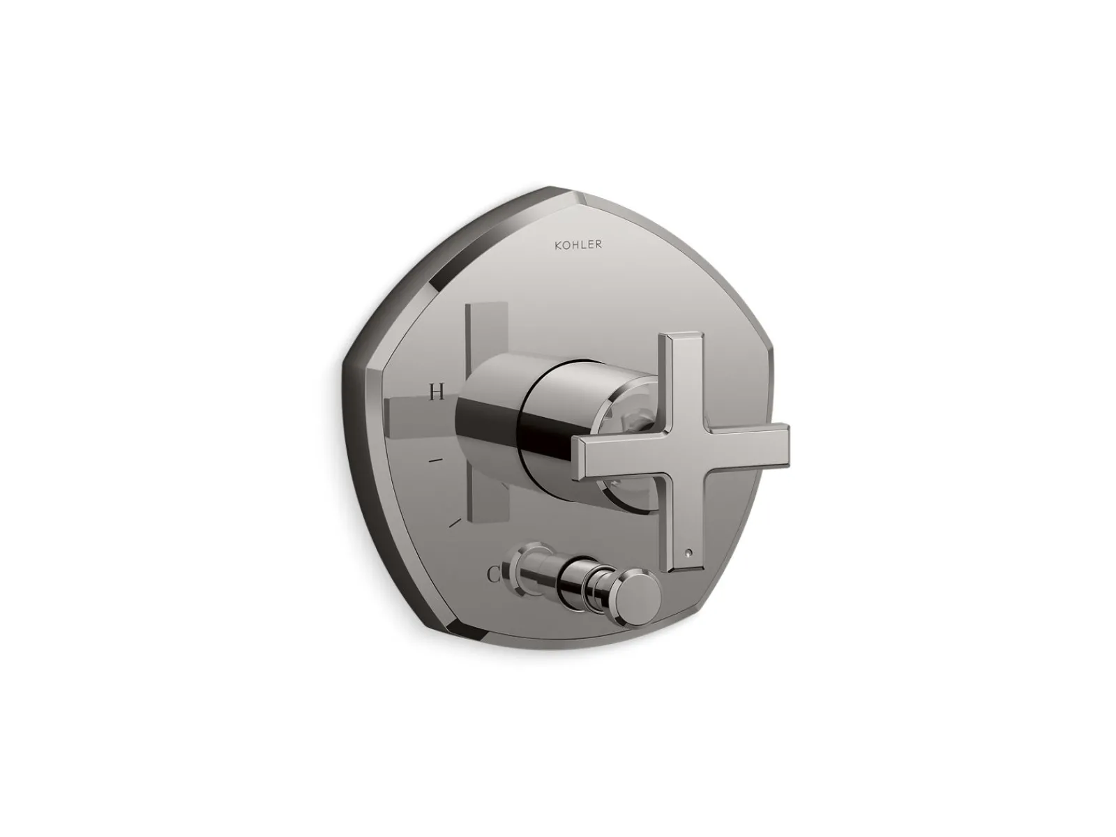 Rite-Temp® valve trim with push-button diverter and cross handle^Kohler Clearance