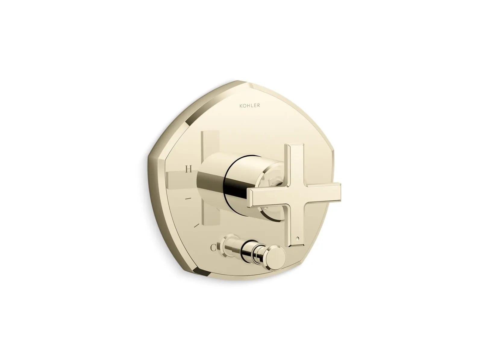 Rite-Temp® valve trim with push-button diverter and cross handle^Kohler Clearance