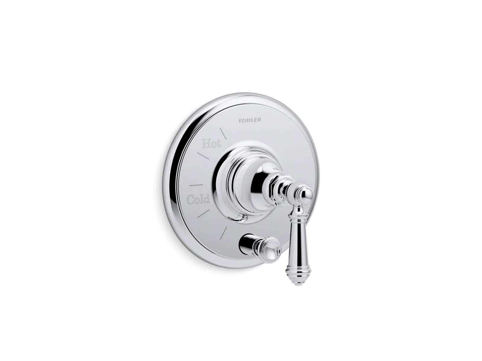 Rite-Temp® valve trim with push-button diverter and lever handle^Kohler