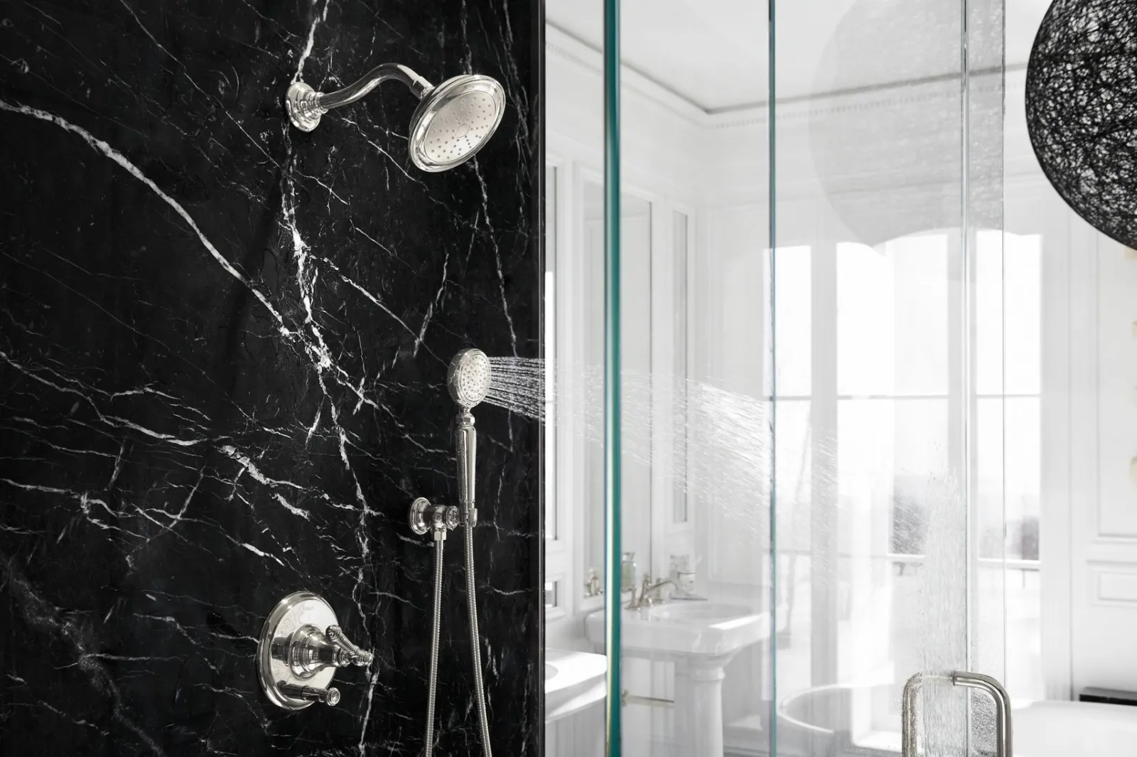 Rite-Temp® valve trim with push-button diverter and lever handle^Kohler