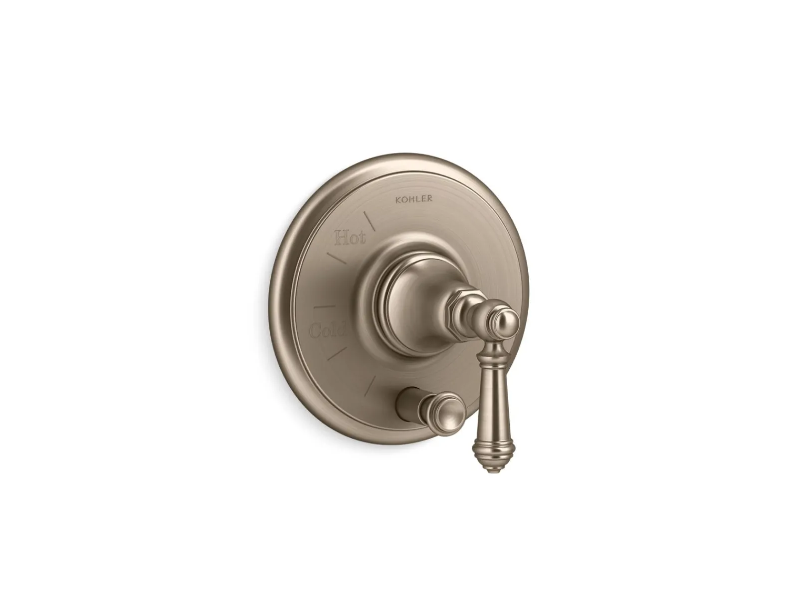 Rite-Temp® valve trim with push-button diverter and lever handle^Kohler