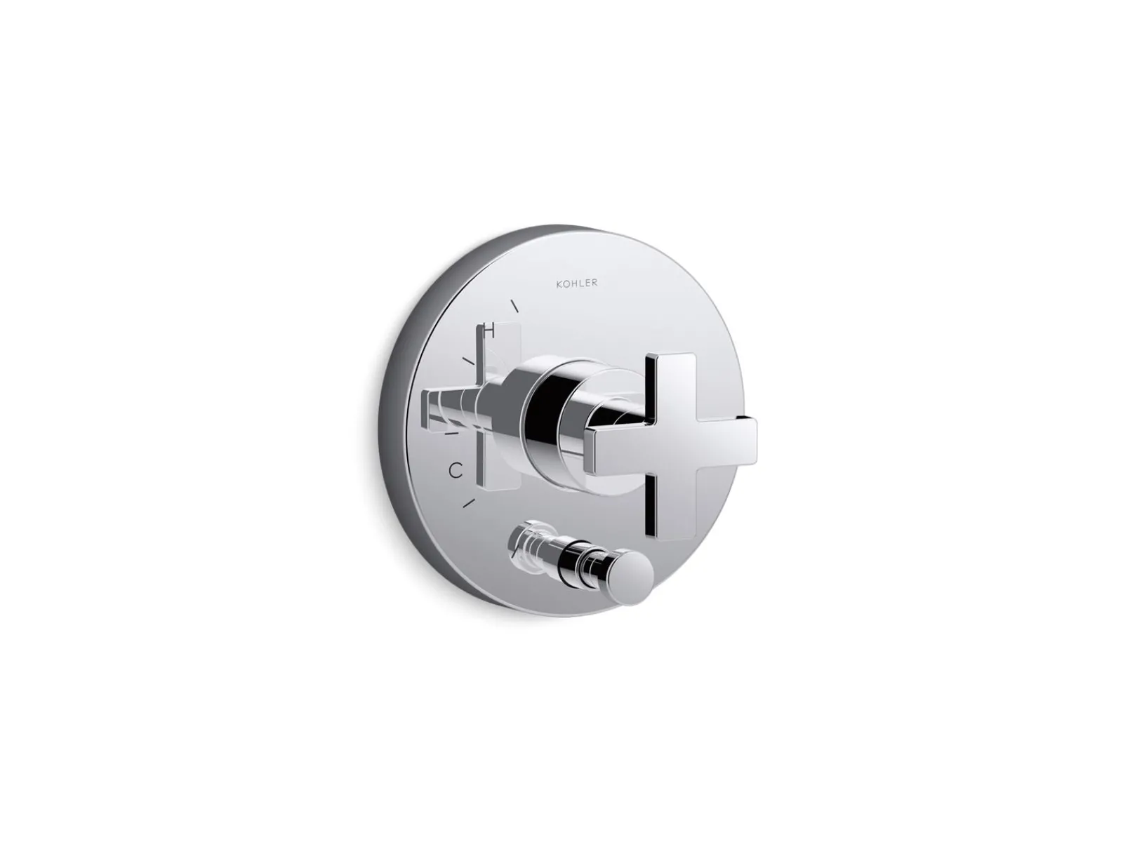 Rite-Temp® valve trim with push-button diverter and cross handle^Kohler Sale