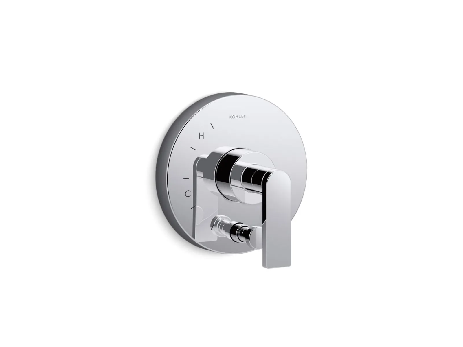 Rite-Temp® valve trim with push-button diverter and lever handle^Kohler Hot