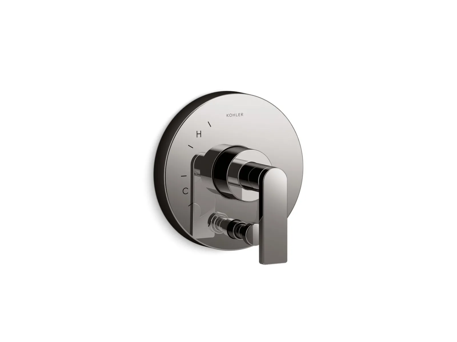 Rite-Temp® valve trim with push-button diverter and lever handle^Kohler Hot