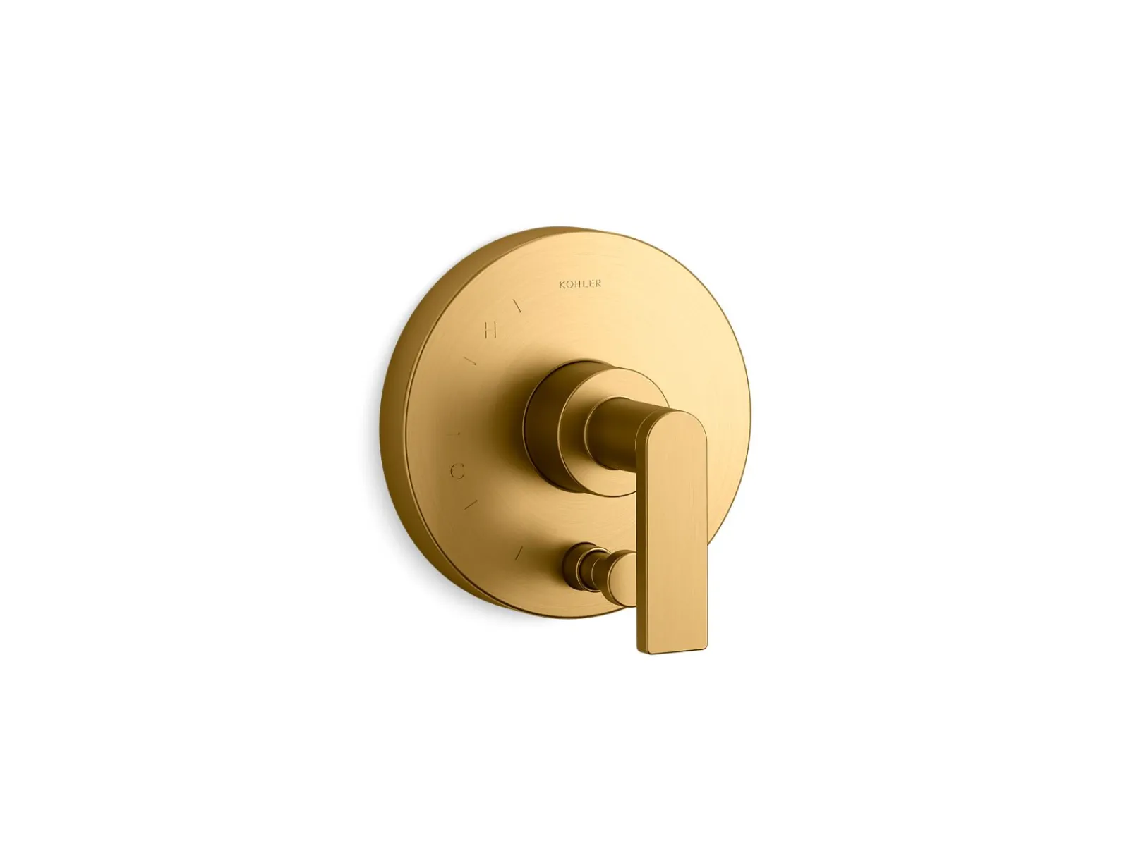 Rite-Temp® valve trim with push-button diverter and lever handle^Kohler Hot