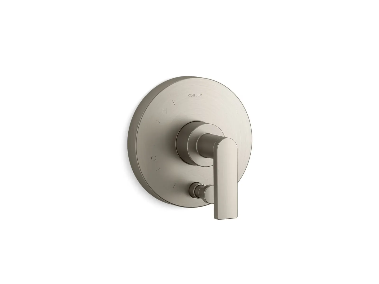 Rite-Temp® valve trim with push-button diverter and lever handle^Kohler Hot
