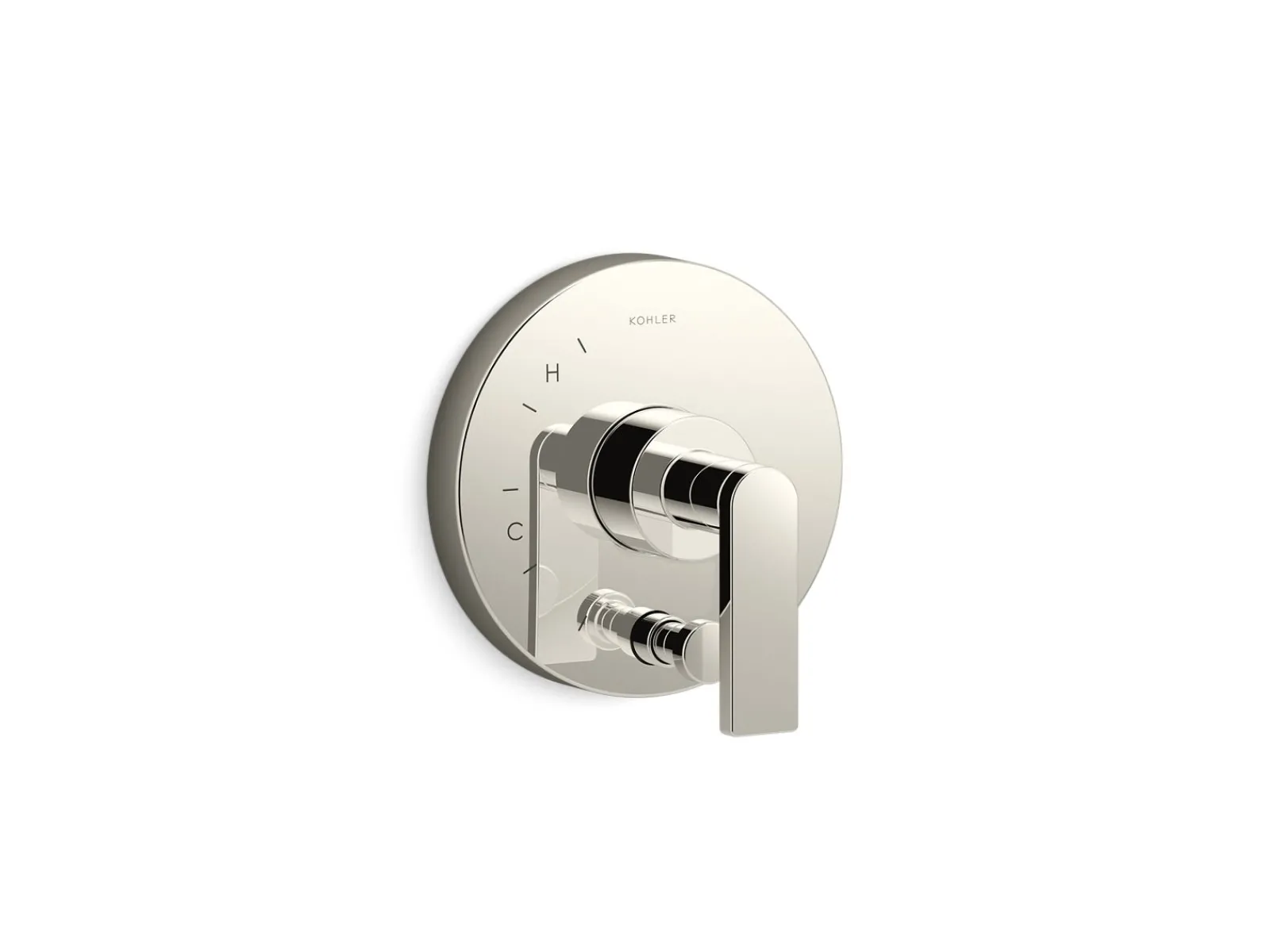 Rite-Temp® valve trim with push-button diverter and lever handle^Kohler Hot