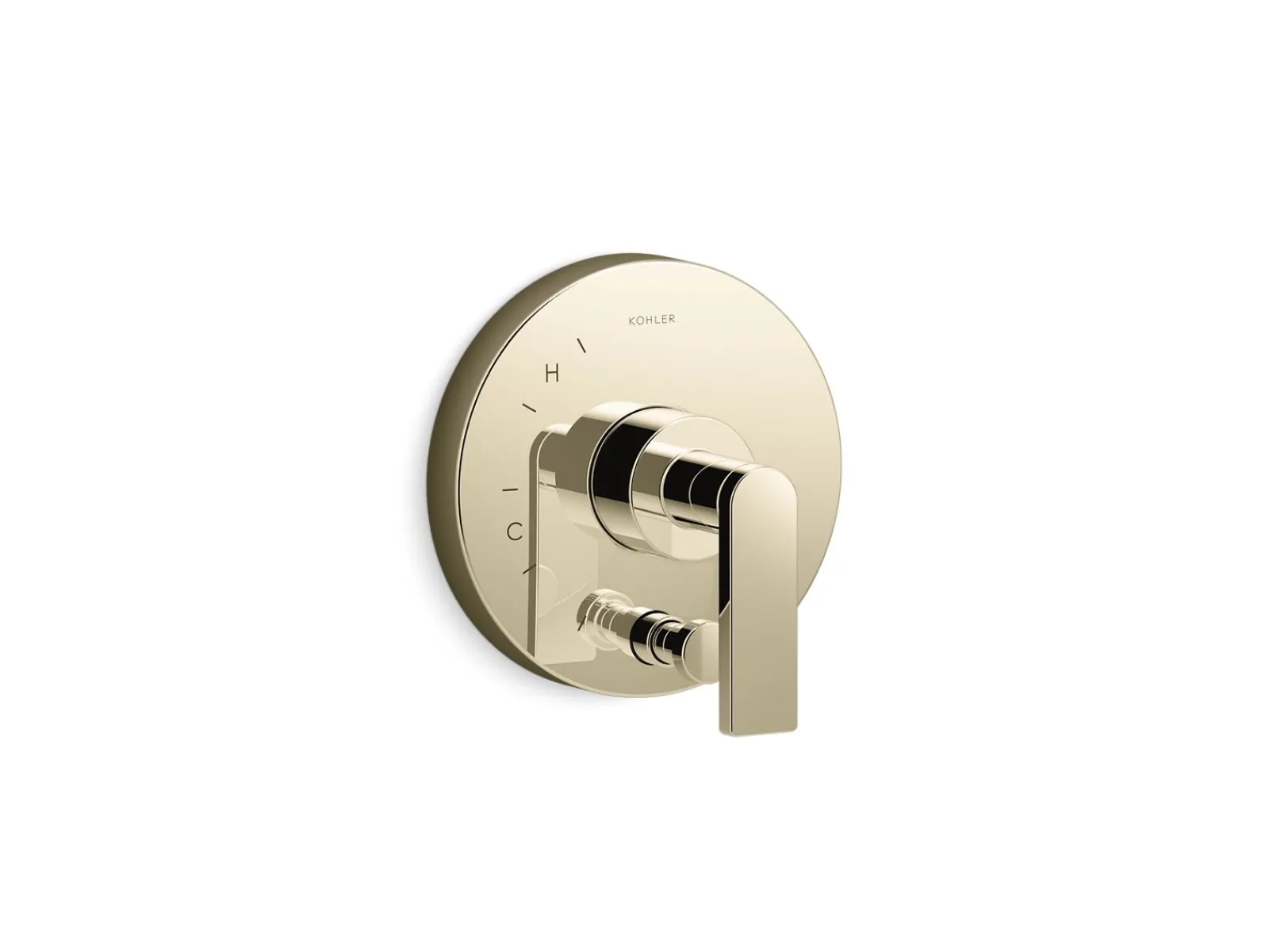 Rite-Temp® valve trim with push-button diverter and lever handle^Kohler Hot