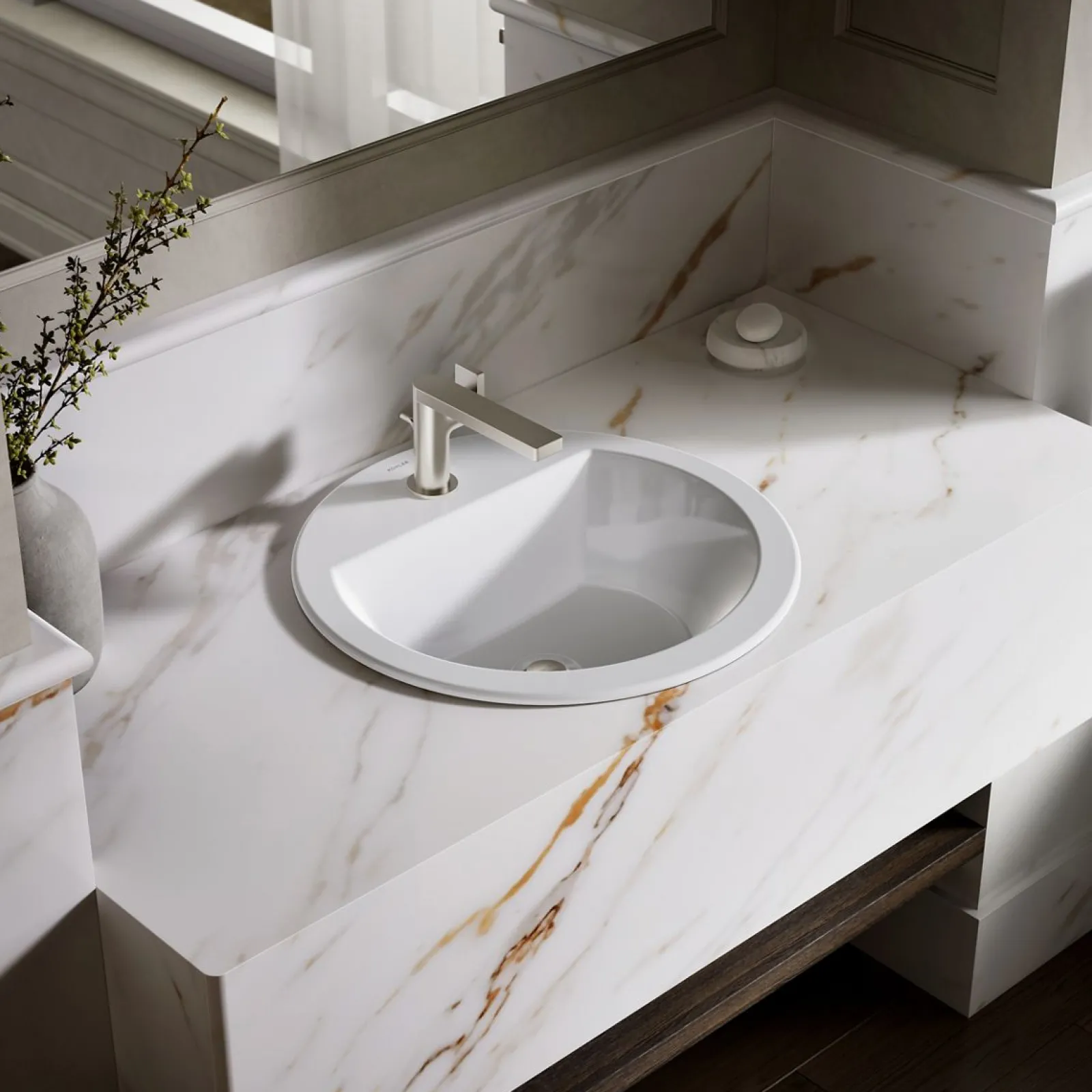 19" round drop-in bathroom sink^Kohler Discount