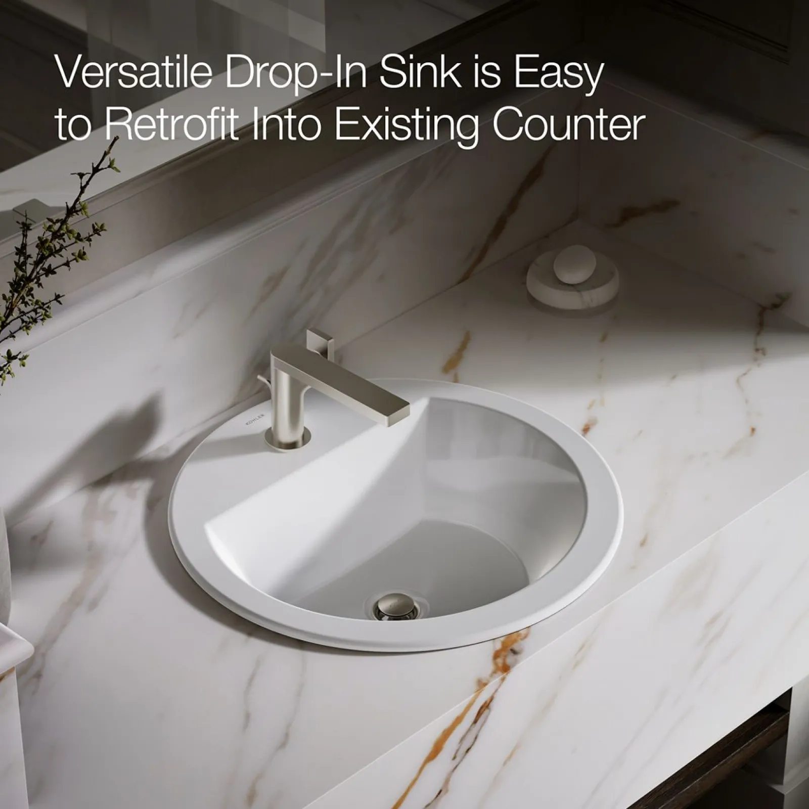 19" round drop-in bathroom sink^Kohler Discount