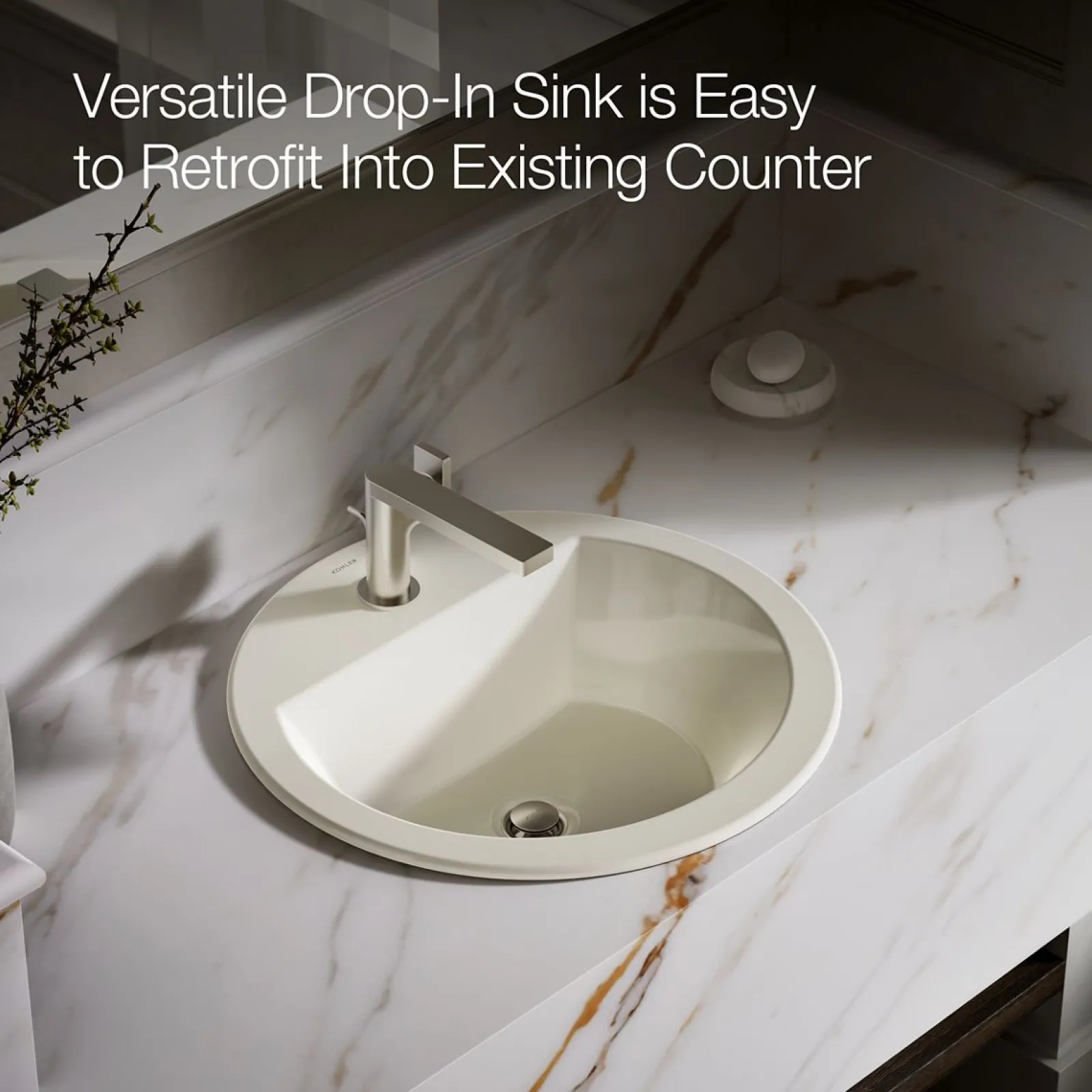 19" round drop-in bathroom sink^Kohler Discount