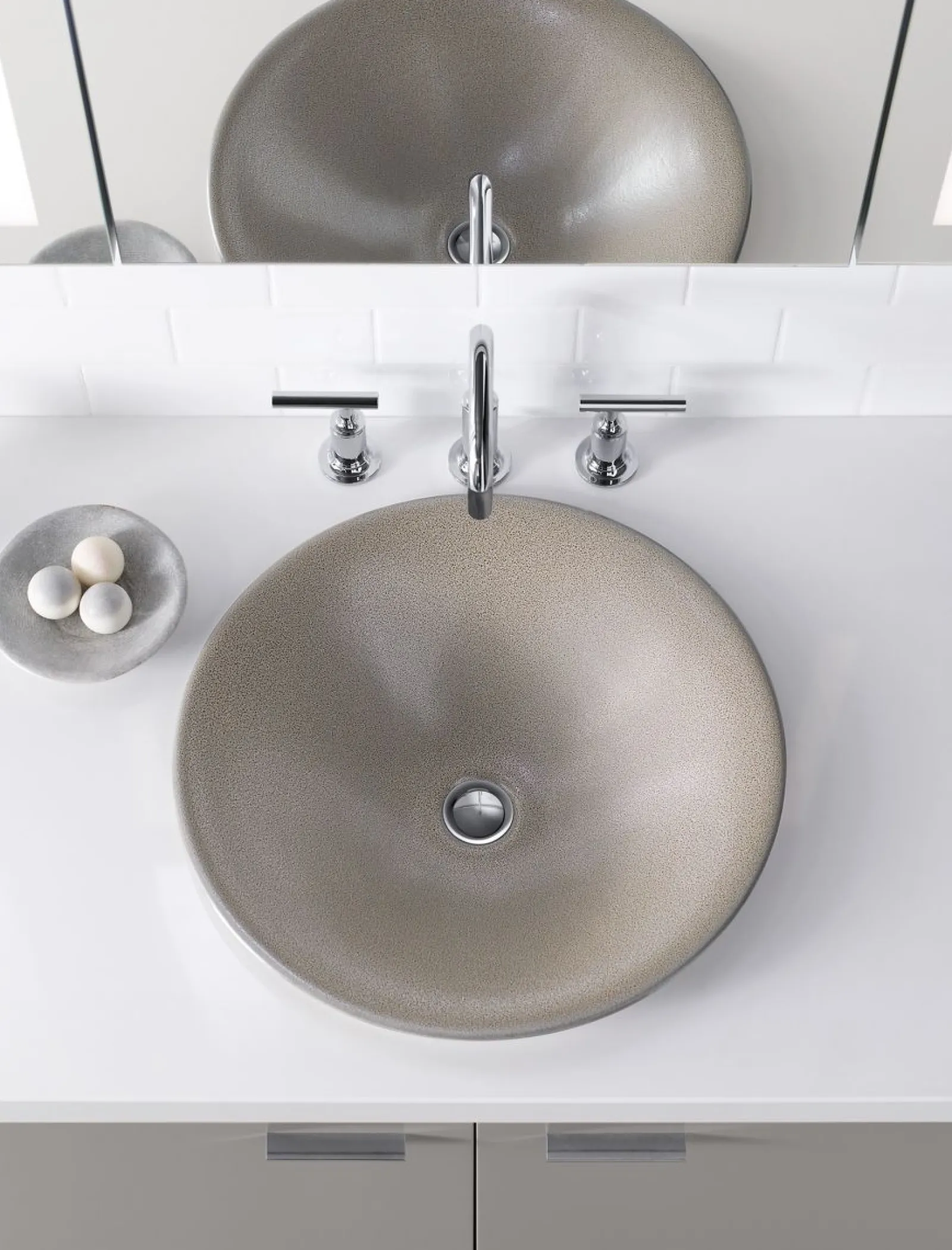 17-1/2" round drop-in bathroom sink, no overflow^Kohler Clearance