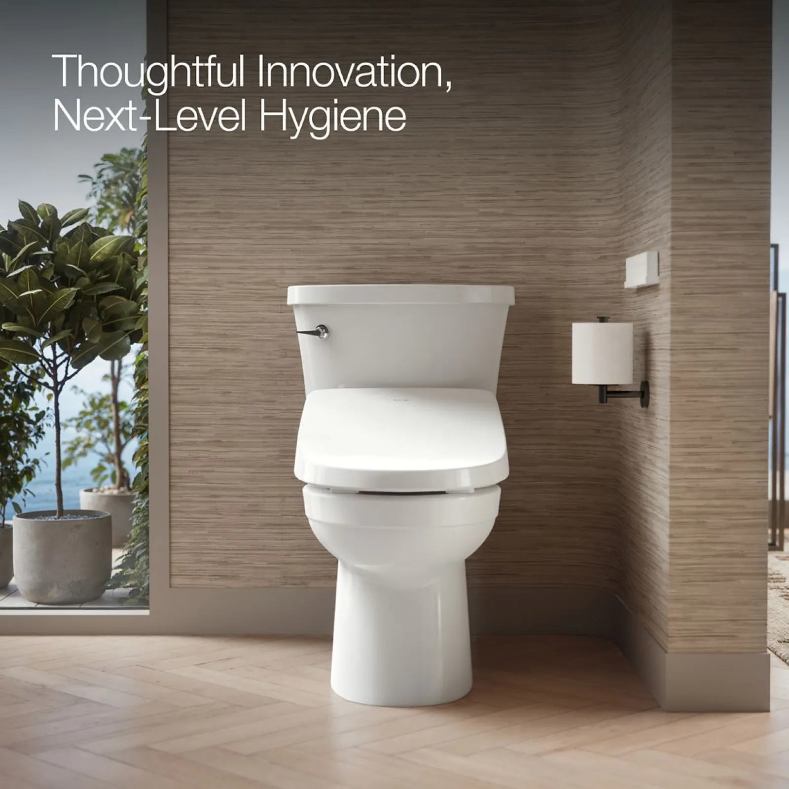 Round-front bidet toilet seat with remote control^Kohler Best