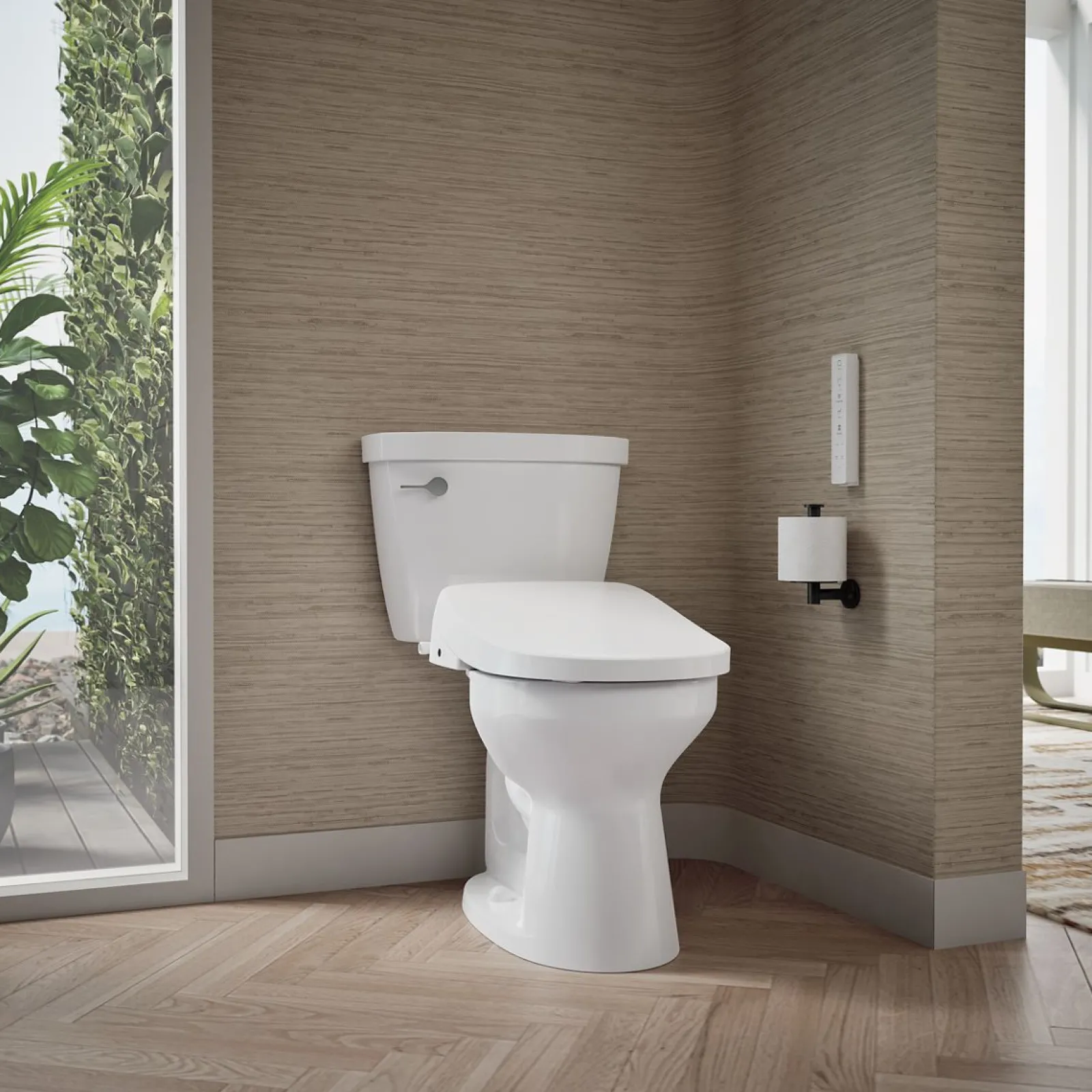 Round-front bidet toilet seat with remote control^Kohler Best