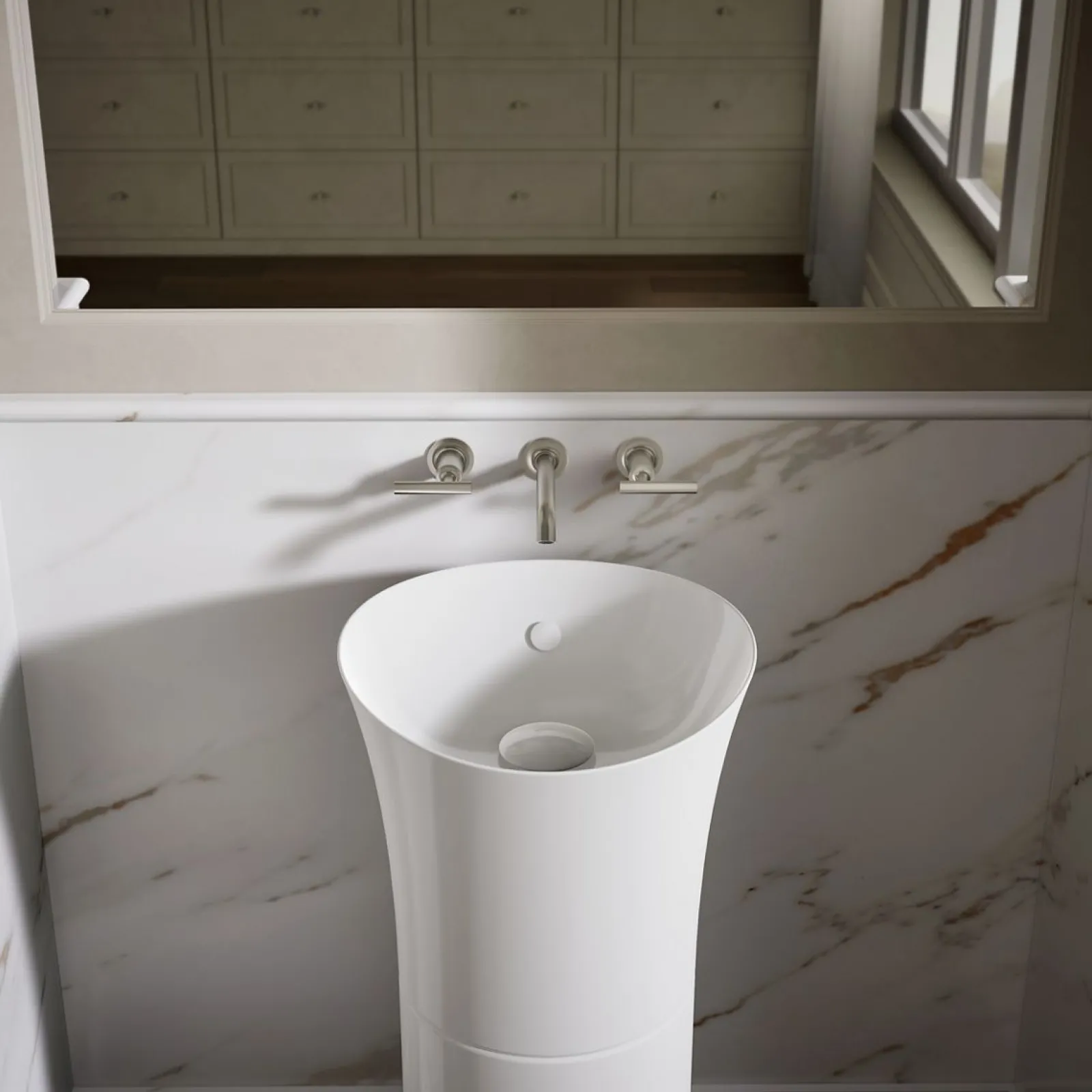 16" round pedestal bathroom sink^Kohler Clearance