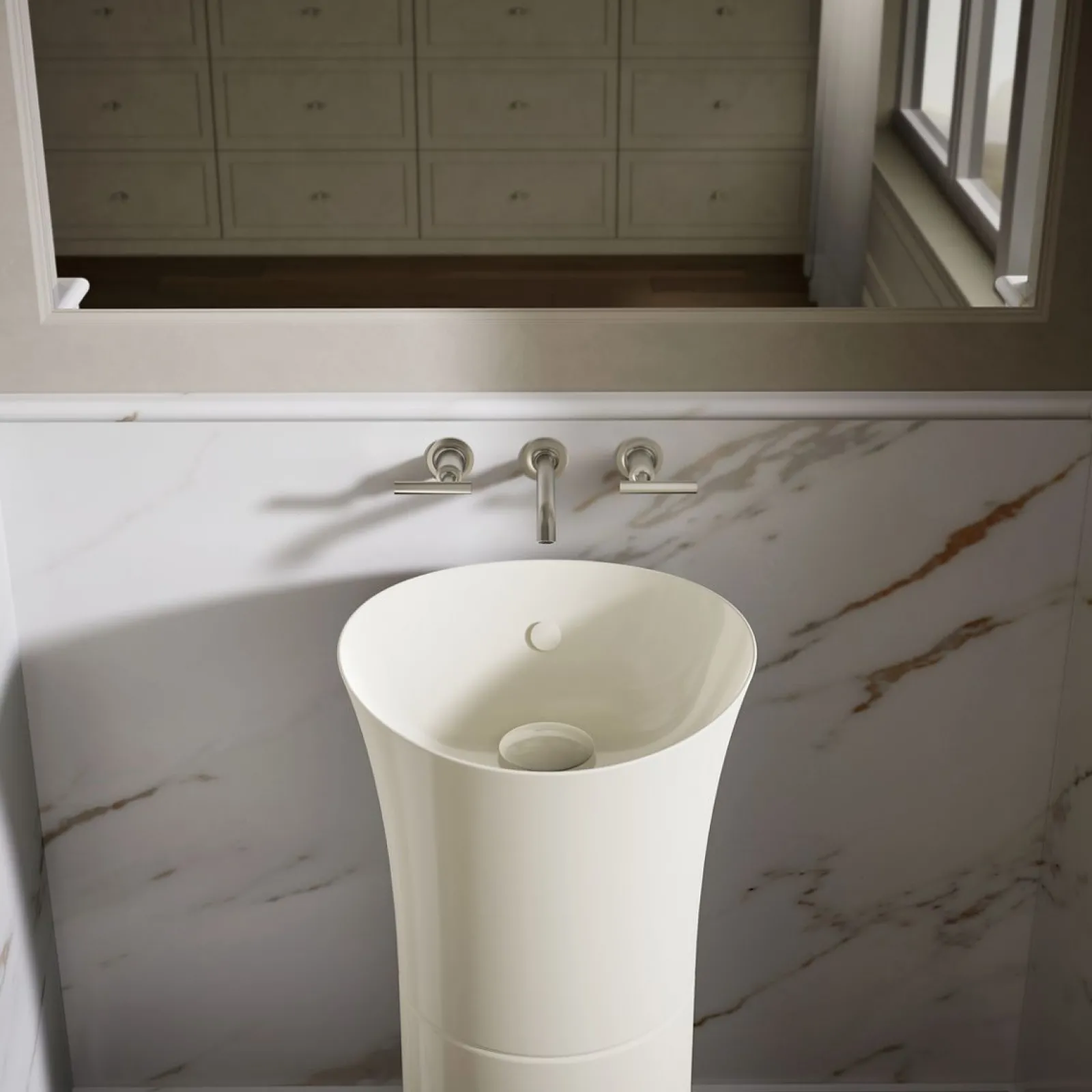 16" round pedestal bathroom sink^Kohler Clearance