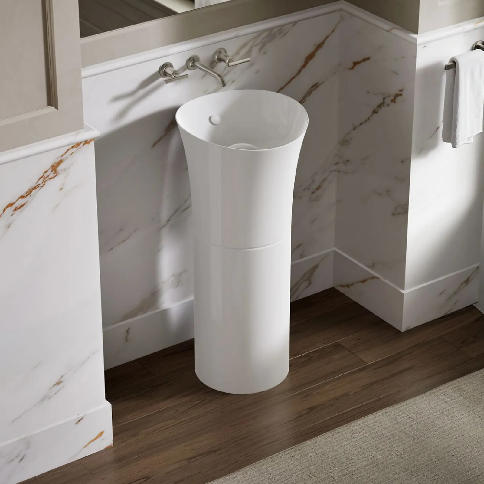 16" round pedestal bathroom sink^Kohler Clearance