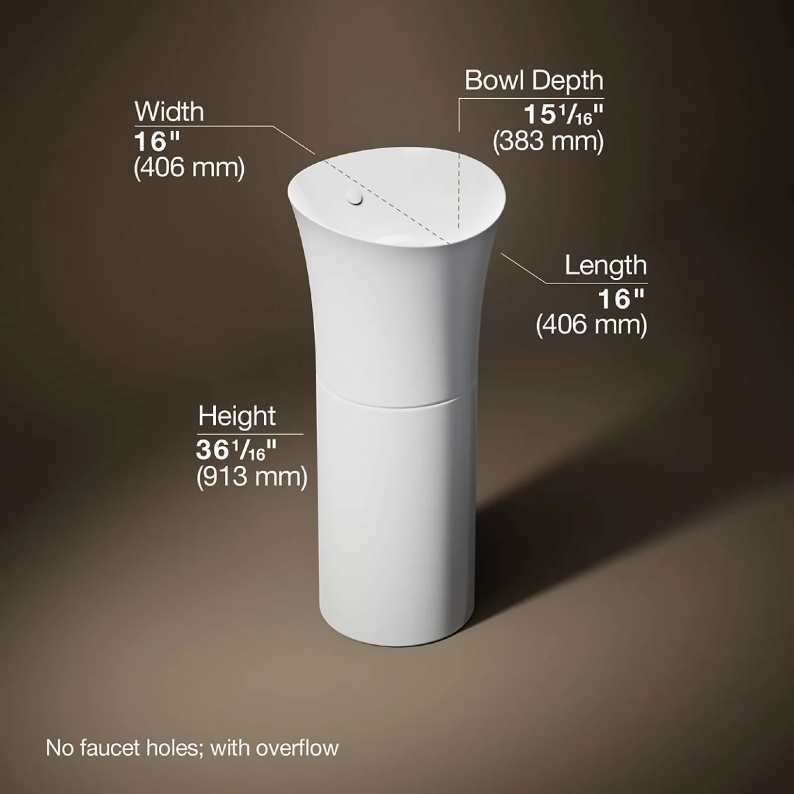 16" round pedestal bathroom sink^Kohler Clearance