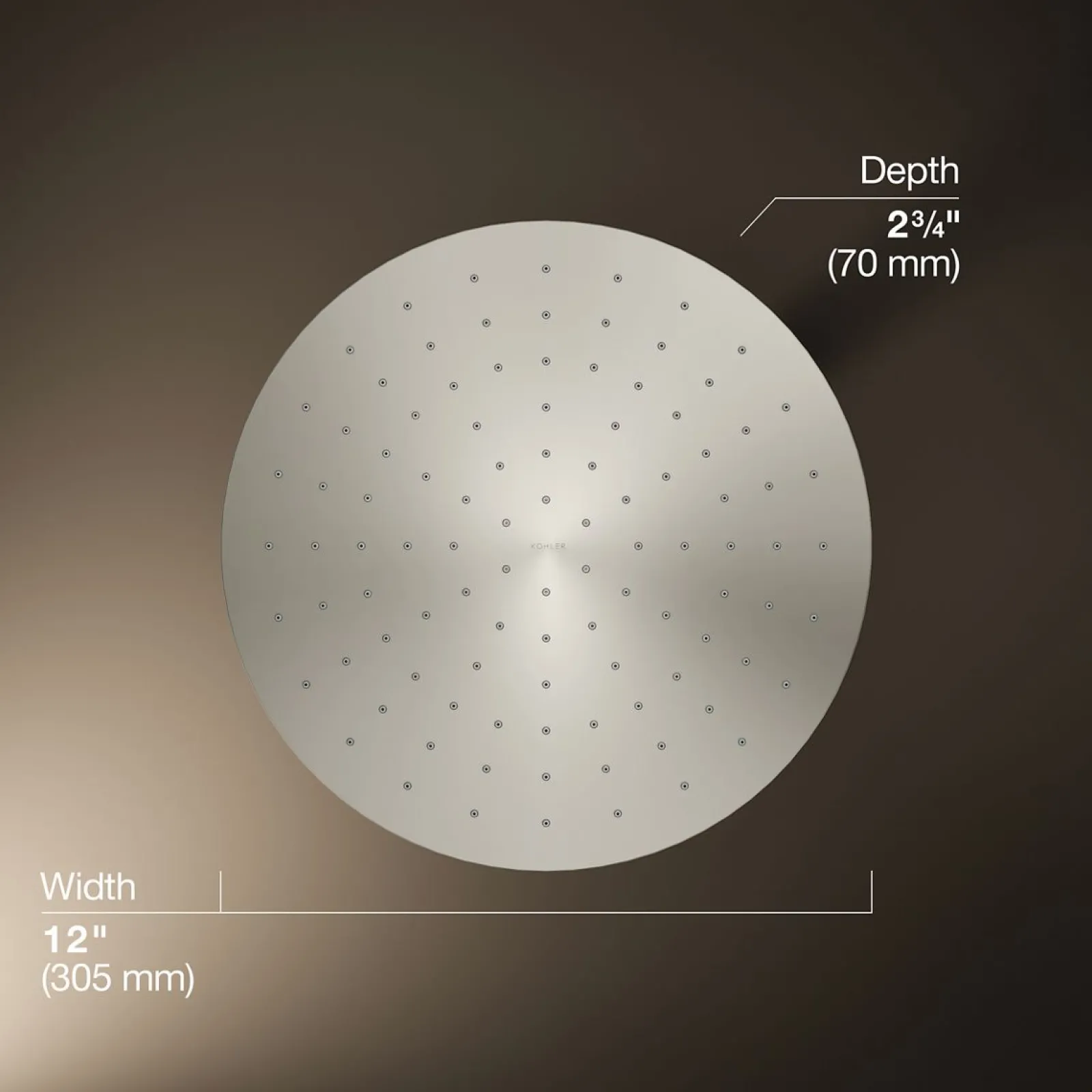 Round 12" single-function rainhead, 2.5 gpm^Kohler Online