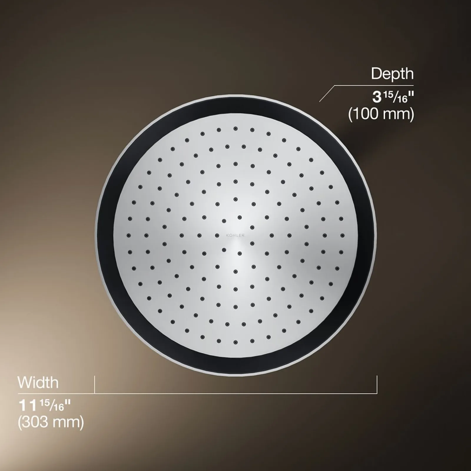 Round 12" single-function rainhead, 1.75 gpm^Kohler Hot