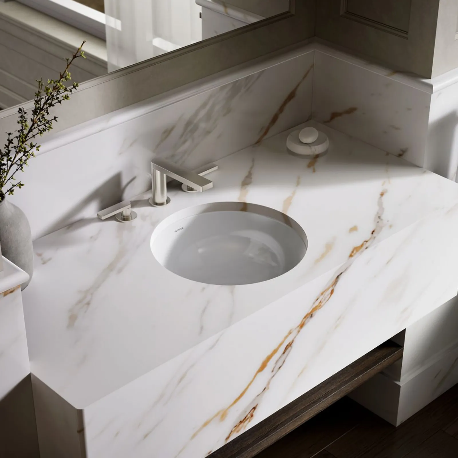 16-1/4" round undermount bathroom sink, no overflow^Kohler Discount