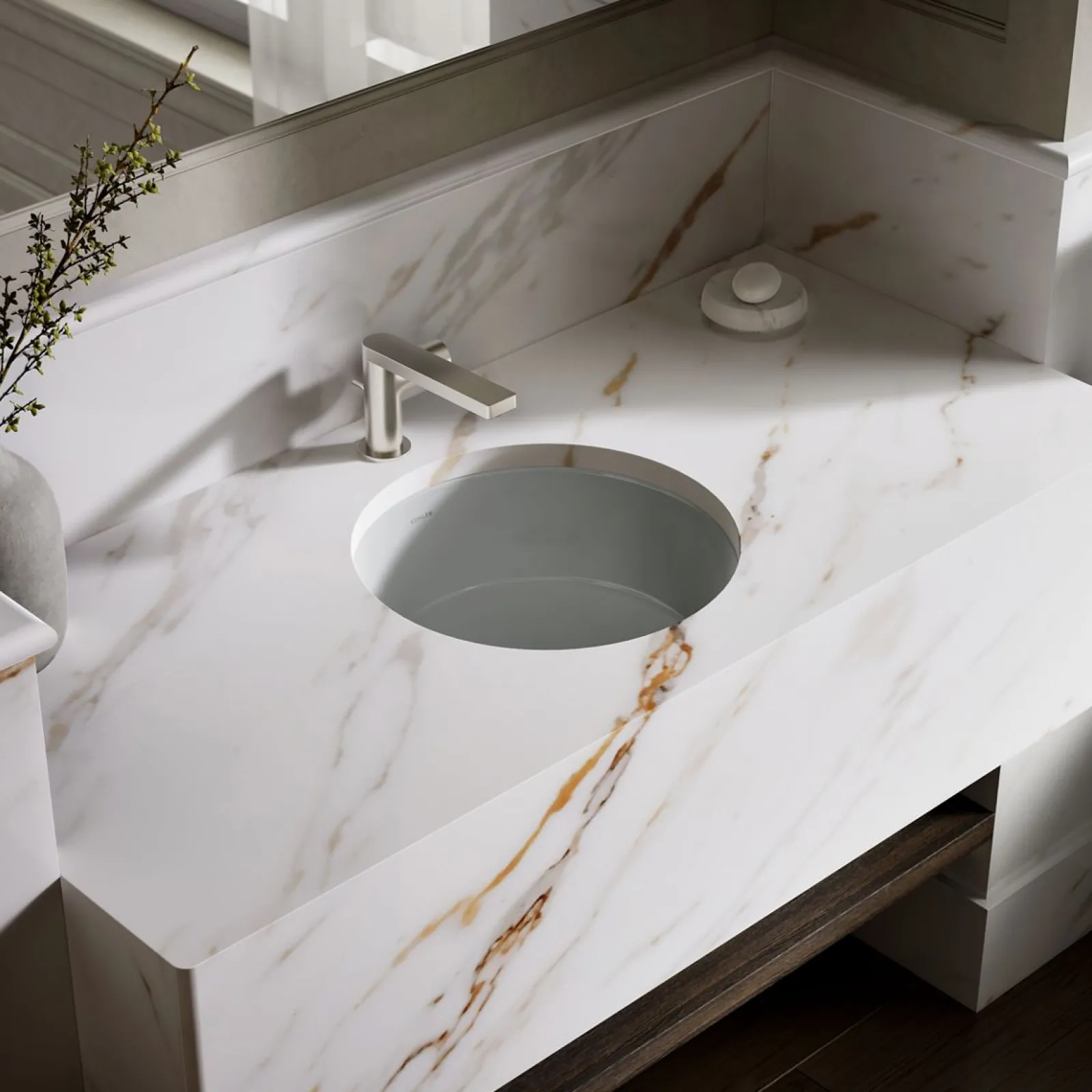 15-3/4" round undermount bathroom sink^Kohler Best
