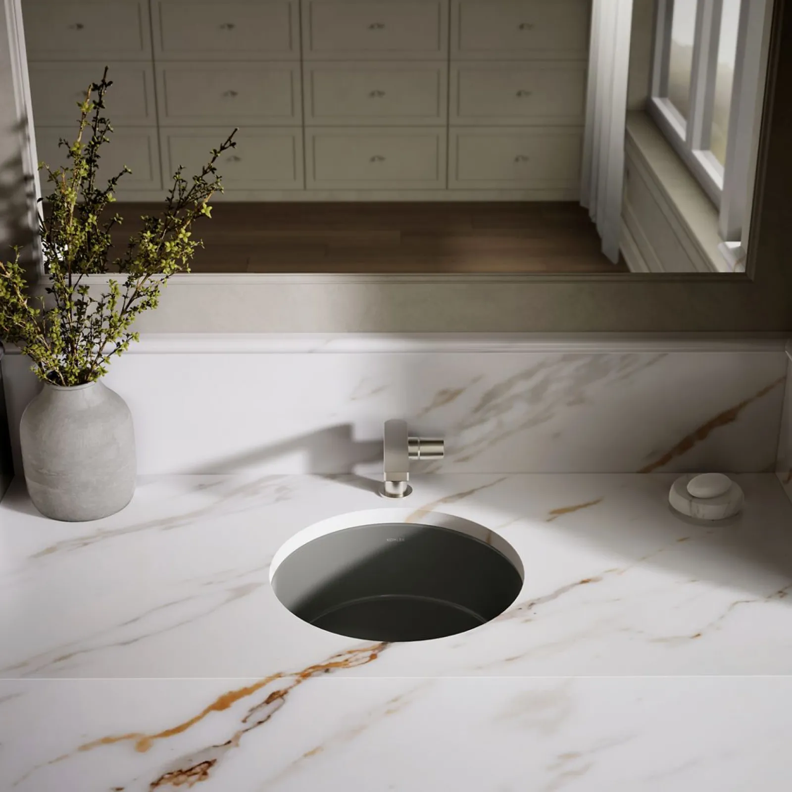 15-3/4" round undermount bathroom sink^Kohler Best