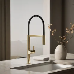 Semi-professional kitchen sink faucet with two-function sprayhead^Kohler Best