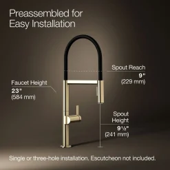 Semi-professional kitchen sink faucet with two-function sprayhead^Kohler Best