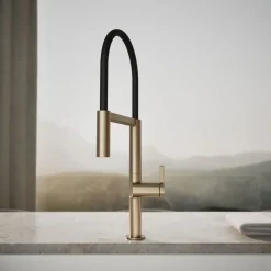 Semi-professional kitchen sink faucet with two-function sprayhead^Kohler Best
