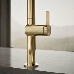 Semi-professional kitchen sink faucet with two-function sprayhead^Kohler Best