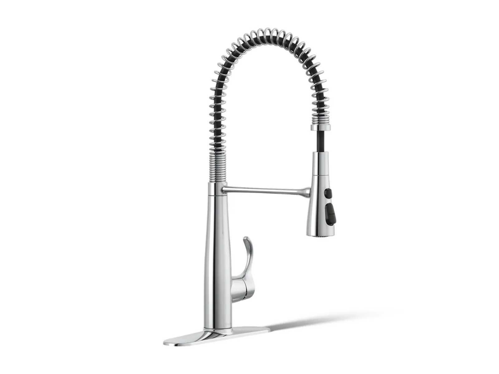 Semi-professional kitchen sink faucet with three-function sprayhead^Kohler Best