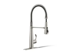 Semi-professional kitchen sink faucet with three-function sprayhead^Kohler Best