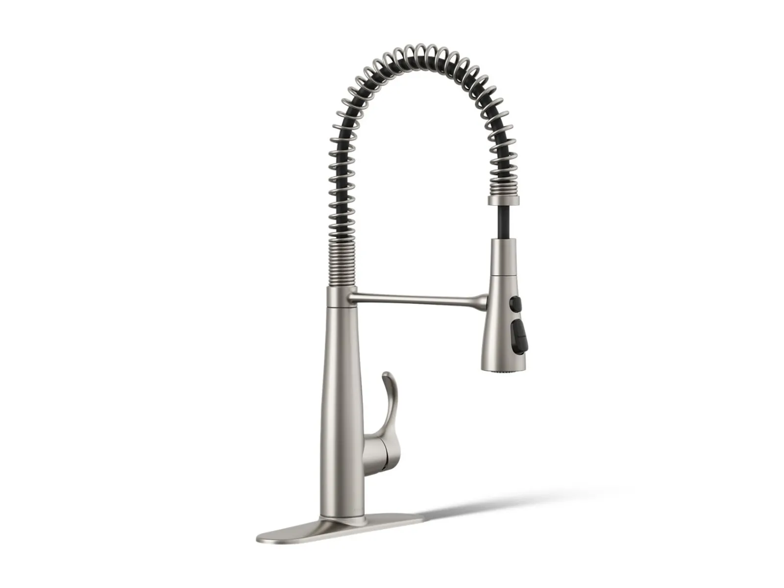 Semi-professional kitchen sink faucet with three-function sprayhead^Kohler Best