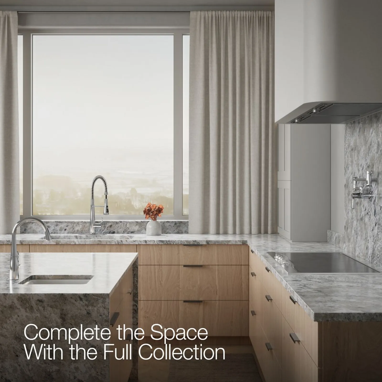 Semi-professional kitchen sink faucet with three-function sprayhead^Kohler Best