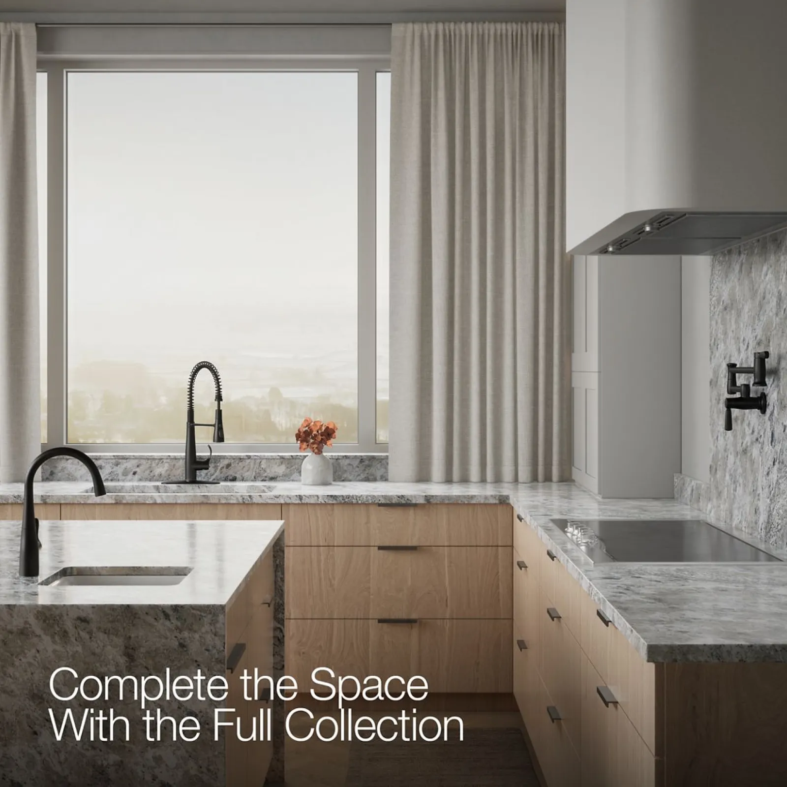 Semi-professional kitchen sink faucet with three-function sprayhead^Kohler Best