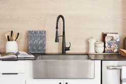 Semi-professional kitchen sink faucet with three-function sprayhead^Kohler Best