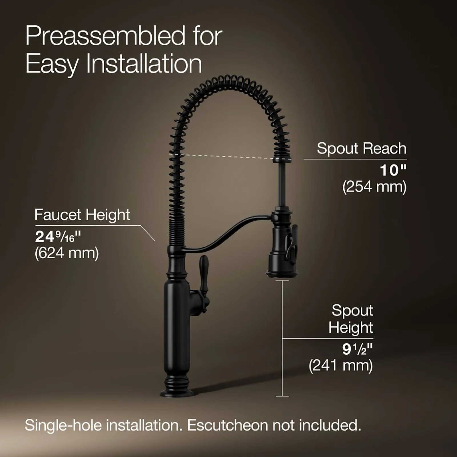 Semi-professional kitchen sink faucet with three-function sprayhead^Kohler Outlet