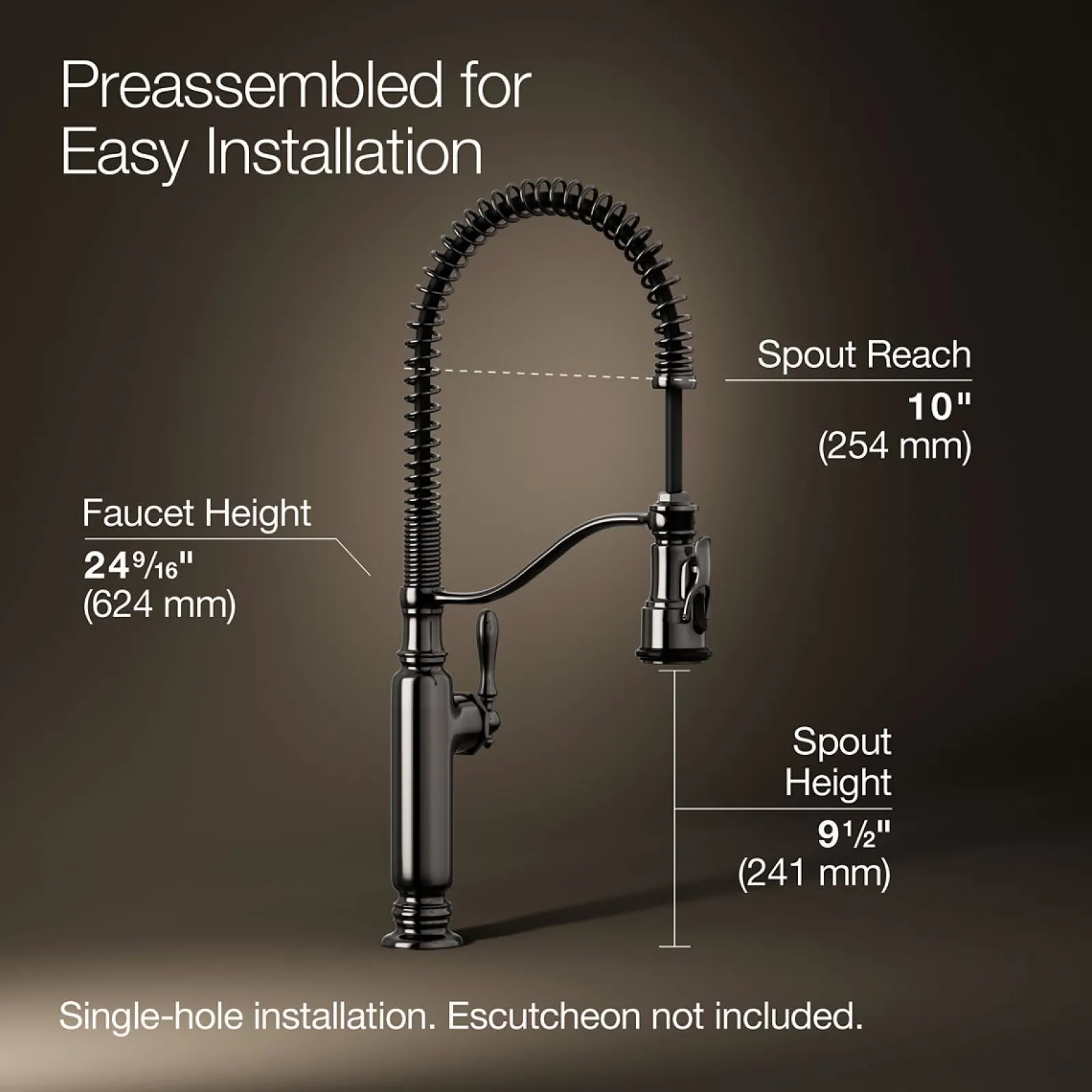 Semi-professional kitchen sink faucet with three-function sprayhead^Kohler Outlet