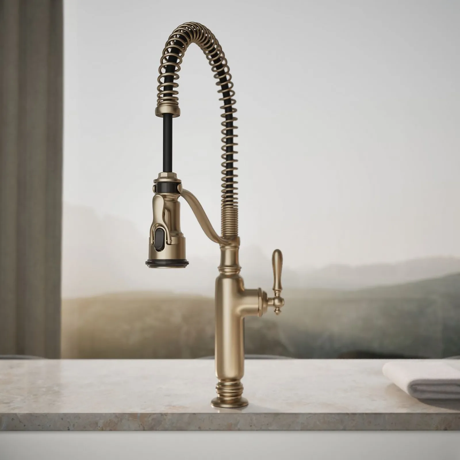 Semi-professional kitchen sink faucet with three-function sprayhead^Kohler Outlet
