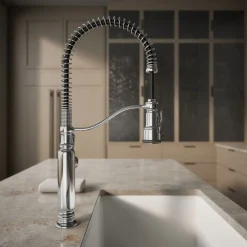 Semi-professional kitchen sink faucet with three-function sprayhead^Kohler Outlet