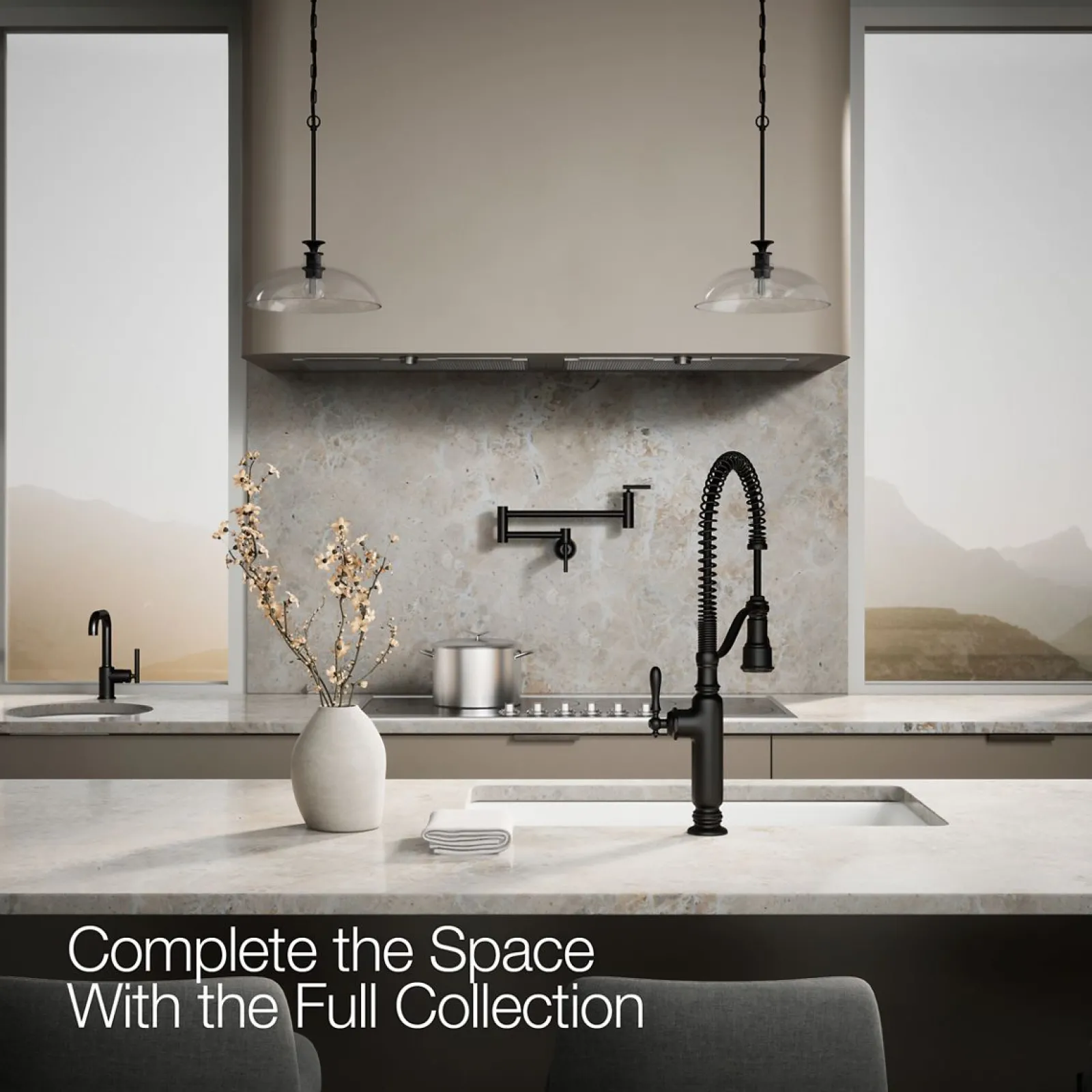 Semi-professional kitchen sink faucet with three-function sprayhead^Kohler Outlet