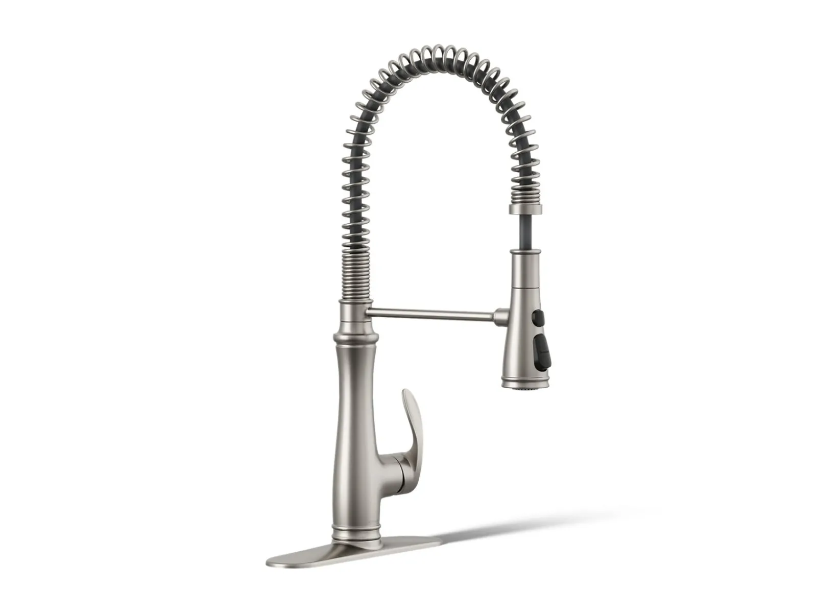 Semi-professional kitchen sink faucet with three-function sprayhead^Kohler