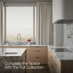 Semi-professional kitchen sink faucet with three-function sprayhead^Kohler
