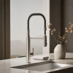 Semi-professional kitchen sink faucet with three-function sprayhead^Kohler Outlet