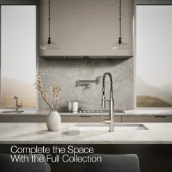 Semi-professional kitchen sink faucet with three-function sprayhead^Kohler Outlet