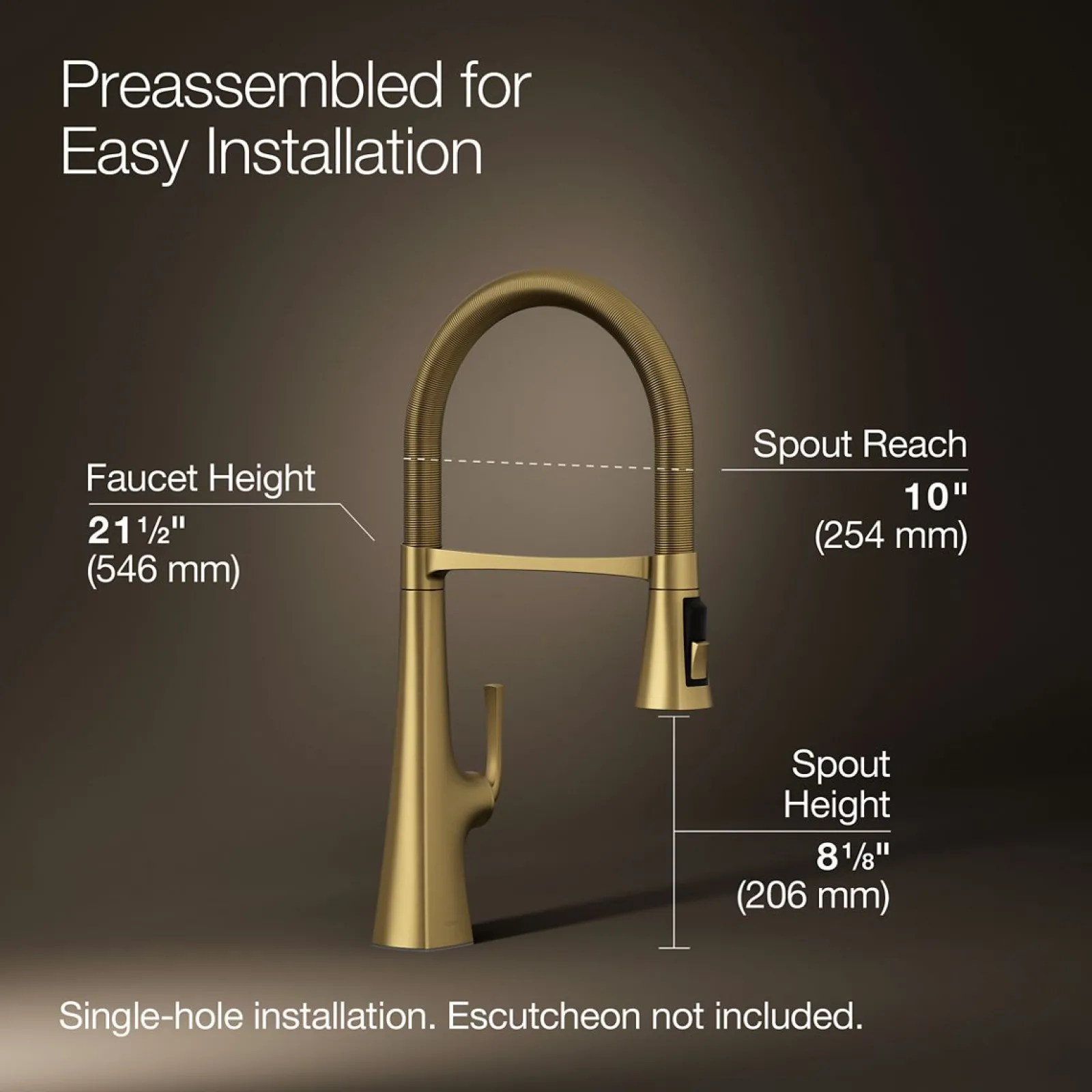 Semi-professional kitchen sink faucet with three-function sprayhead^Kohler Online