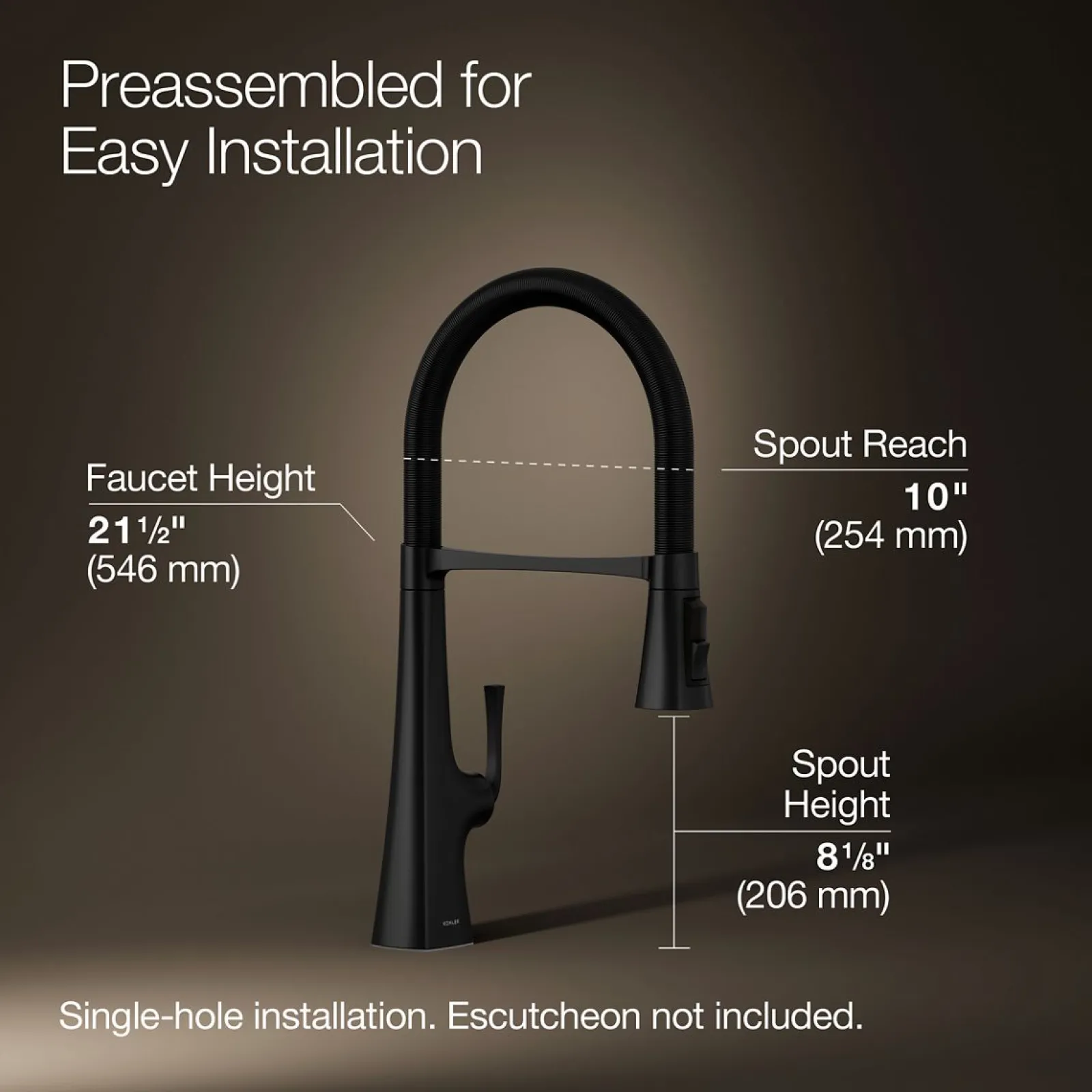 Semi-professional kitchen sink faucet with three-function sprayhead^Kohler Online